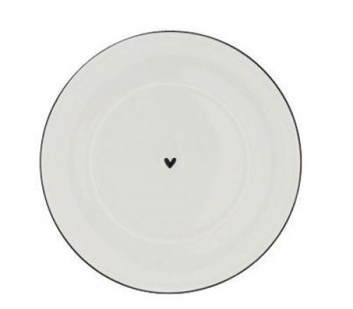 Bastion Collection Plate Cup 15 cm White Heart in Black