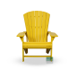 Preview: Adirondack Kanadischer Deckchair Red Preview: Adirondack Kanadischer Deckchair Red