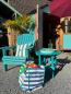 Preview: Adirondack Chair USA Classic Relax Türkis mit tisch