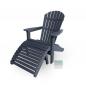 Preview: Adirondack Chair USA Classic Relax Dark Grey Fußteil links Detail – stabiler Outdoor Gartenstuhl