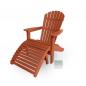 Preview: Adirondack Chair USA Classic Relax Mango Orange Fußteil links Detail – stabiler Outdoor Relaxstuhl