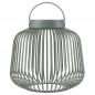 Preview: blomus LITO Agave Green S Akkuleuchte eingeschaltet mit warmem Licht und dekorativem Schattenspiel