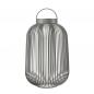 Preview: Mobile LED-Leuchte LITO L von blomus in Granite Gray, seitliche Ansicht mit offenen Metallstreben