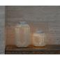 Preview: Mobile LED-Leuchte LITO L von blomus in Granite Gray, seitliche Ansicht mit offenen Metallstreben