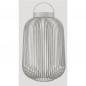 Preview: blomus LITO Mourning Dove L mobile LED-Leuchte in Graubeige mit filigraner Metallstruktur und Tragegriff