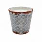 Preview: Citronella-Duftkerze Barcelona Serena mit mediterranem Muster in Grau.