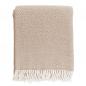 Preview: Wolldecke weiß beige, D&T Kuscheldecke Naturmaterial, Skandi Wohldecke Schurwolle