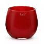 Preview: DutZ Vase Pot Red H14/D16 aus glänzendem rotem Glas mit bauchiger Form