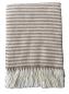 Preview: Gant Wohndecke mit Streifenmuster in Beige und Weiss, gefaltet