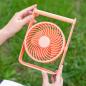 Preview: Tragbarer Gingko Lyra Portable Fan Peach mit Ahornholzgriff