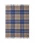 Preview: Lexington Denim Blue/Beige Checked Recycled Wool Throw