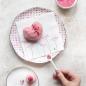 Preview: Bastion Collection Frühstück Teller White Rose Hearts all over