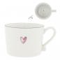 Preview: Bastion Collections Tasse Weiß Rosa Herz