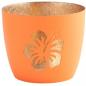 Mobile Preview: Gift Company Madras Windlicht M, Hibiskus, neon orange/gold, Blume, schick, schoen