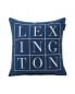 Preview: Lexington Kissenbezug Logo Cotton Twill Blue, wunderschoen, kuschelig, Logo