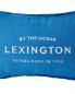 Preview: Lexington Kissenbezug Logo Embroidered Blue White, Close up