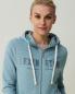 Preview: Lexington Kimberly Hood Light Blue Melange, Model, Close up Preview: Lexington Kimberly Hood Light Blue Melange, Model, Close up
