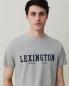 Preview: Lexington Justin Tee T-Shirt Light Grey Melange, Model Close up