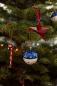 Preview: Lexington Papier Maché Weihnachtskugel Christmas Ornament SET Blue/White/Red
