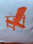 Preview: Tre-Pini Kissenhülle Adirondack Stuhl Hellgrau 50x50 Stick Orange, Close up