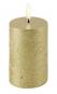 Preview: Uyuni LED Pillar Kerze Metallic gold 5 x 7,5 cm, schick, schoen, modern