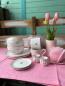 Preview: Bastion Collection Frühstück Teller White Rose Hearts all over