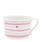 Preview: Bastion Collections Tasse White / Watercolour Rose Stripes 10x8x7cm