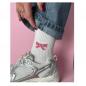 Preview: Schleifensocken Icon’OL Girly von ooley in Weiß und Pink, seitlich angeordnet