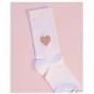 Preview: ooley Socken Icon’OL Glitter Love Gold in Weiß mit goldenem Glitzerherz