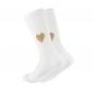 Preview: ooley Socken Icon’OL Glitter Love Gold in Weiß mit goldenem Glitzerherz