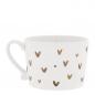 Preview: Bastion Collections Tasse White/Little hearts in brown