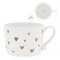 Preview: Bastion Collections Tasse White/Little hearts in brown