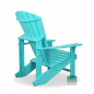 Preview: Zwei türkisfarbene Adirondack Chairs nebeneinander, umgeben von Bambus und grünen Pflanzen