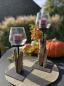 Preview: WMG Holz Windlicht Raisa mit Glas h30cm Preview: WMG Holz Windlicht Raisa mit Glas h30cm
