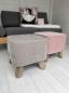 Preview: WMG Holz-Hocker Harry mit Stoff Boston / Natur cement