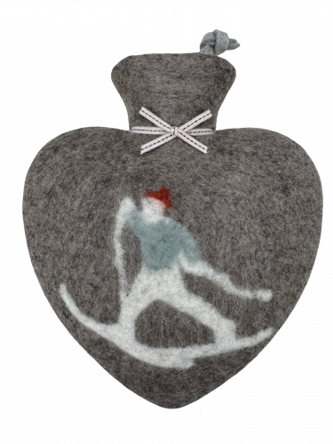 Dorothee Lehnen Herzwärmflasche Skifahrer, cashmere