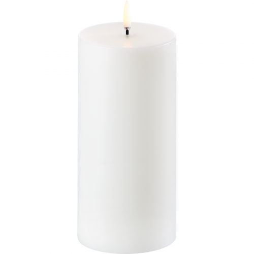 Uyuni Led Pillar Kerze Nordic White Smooth 7,8 x 15 cm