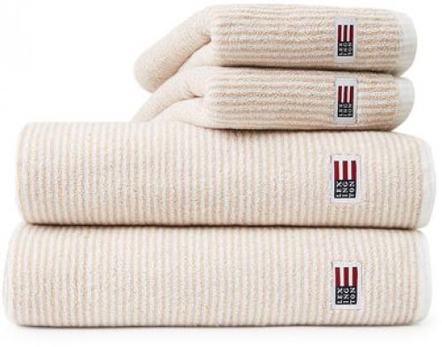 Lexington Handtuch Icons Original Towel White/Tan Striped