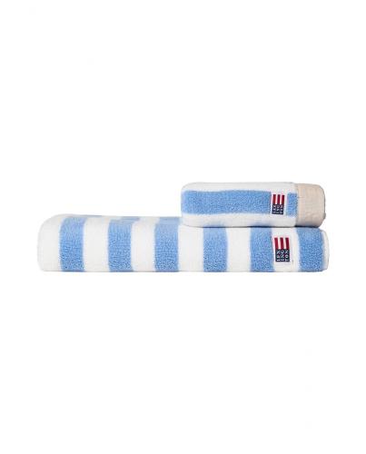 Preview: Lexington Block Striped Towel Sky Blue, White, Moonbeam Handtuch