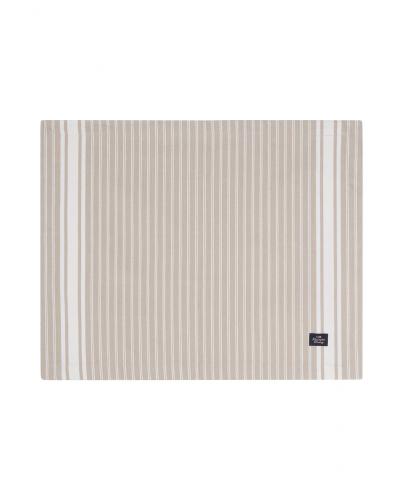 Lexington Icons Placemat Striped Organic Cotton Oxford Dove, White