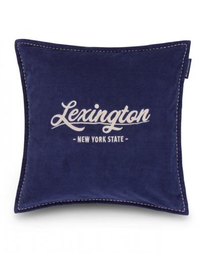 Lexington Logo Organic Cottton Velvet Kissenhülle 50x50