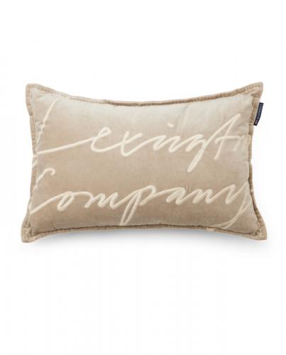 Lexington Logo Organic Cotton Velvet 60x40 Beige