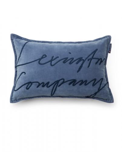 Lexington Logo Organic Cotton Velvet 60x40 Misty Blue