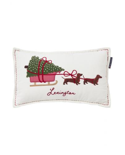 Lexington Kissenbezug Dog Sleigh Organic Cotton Velvet