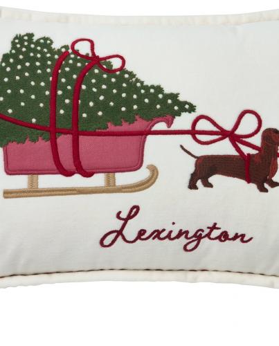 Preview: Lexington Kissenbezug Dog Sleigh Organic Cotton Velvet