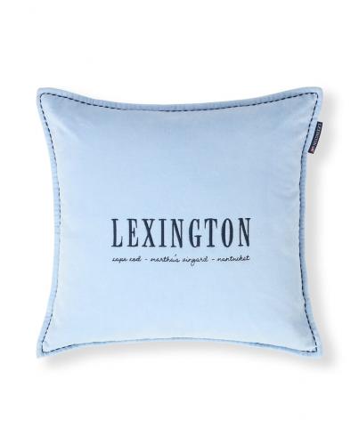 Lexington Blue Logo Organic Cotton Velvet Kissenhülle