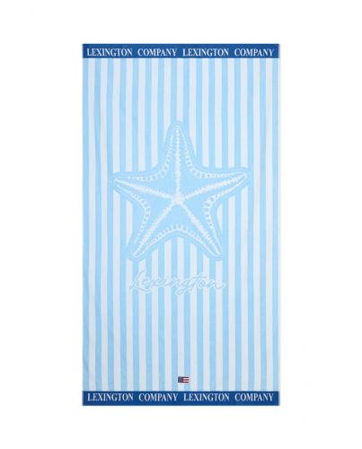Lexington Summer Cotton Velour Beach Towel Blue White