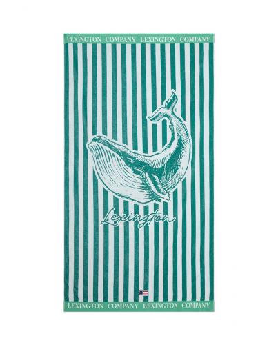 Lexington Summer Cotton Velour Beach Towel Green White