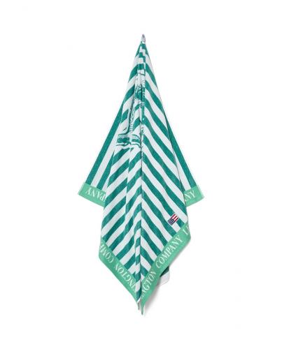 Preview: Lexington Summer Cotton Velour Beach Towel Green White