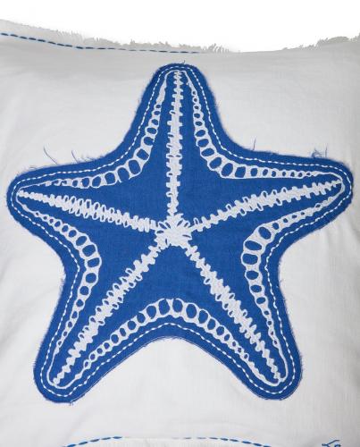 Lexington Summer Embroidered Patch Leinen Cotton Kissenbezug